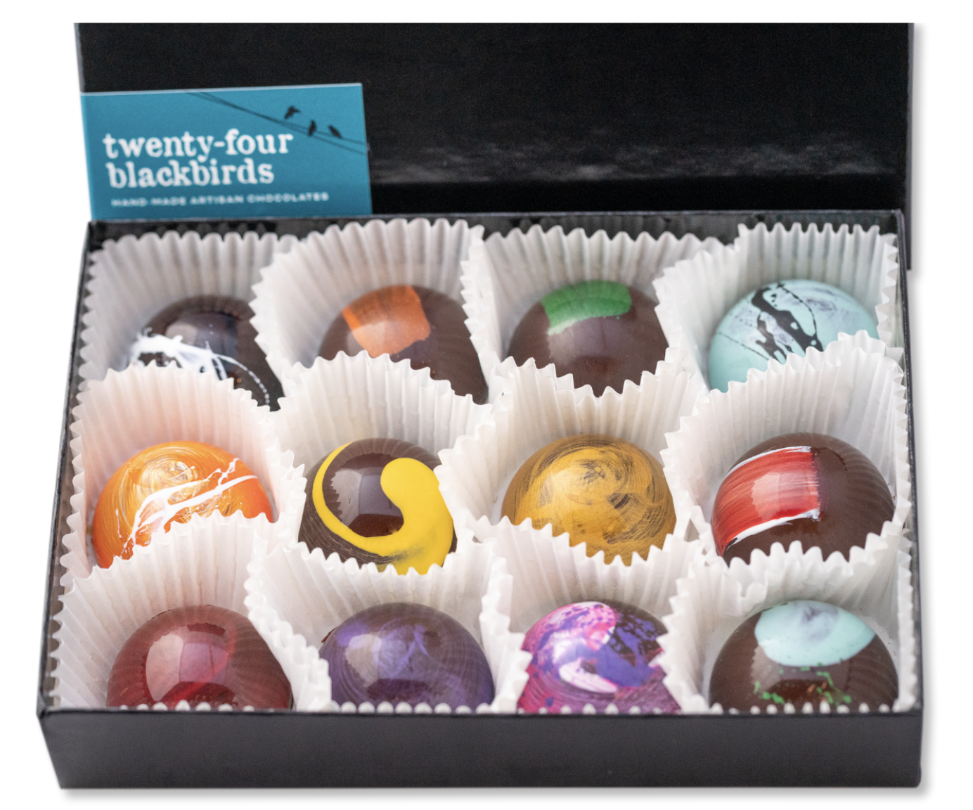 12-Piece Truffle Box — Twenty-Four Blackbirds Chocolate